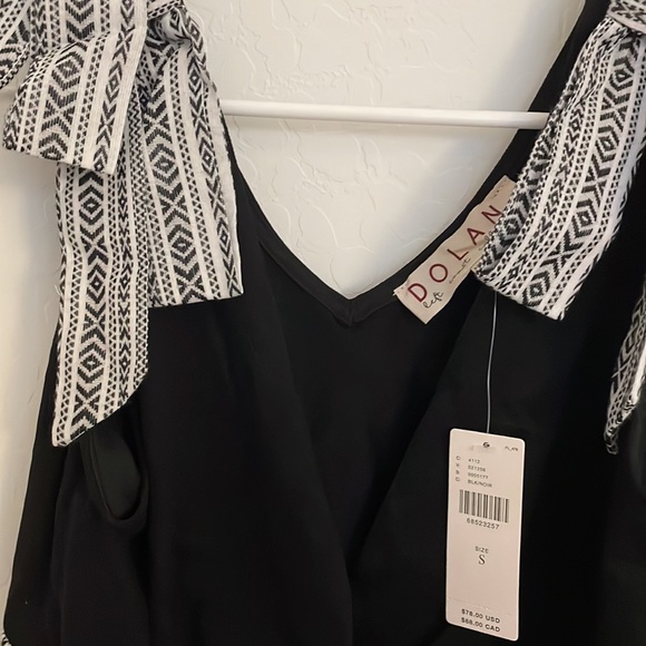 NWT Anthropology Black Tie Tank Top - Picture 2 of 6